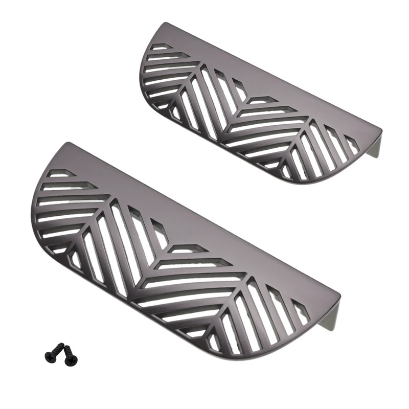 Poignée de meuble LEAF Edge 64mm (Longueur totale 118mm) - Argent mat perlé