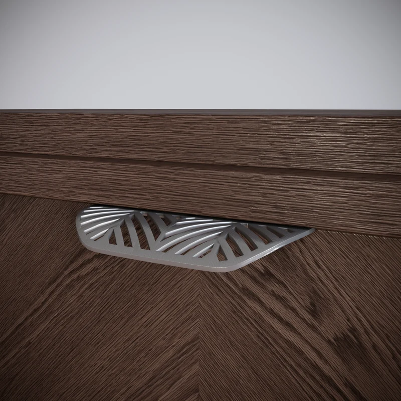 Poignée de meuble LEAF Edge 64mm (Longueur totale 118mm) - Argent mat perlé