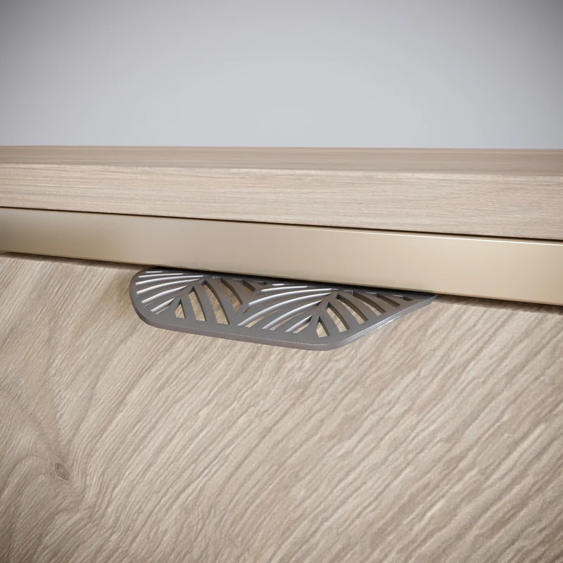 Poignée de meuble LEAF Edge 64mm (Longueur totale 118mm) - Argent mat perlé