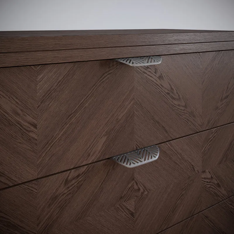 Poignée de meuble LEAF Edge 64mm (Longueur totale 118mm) - Argent mat perlé