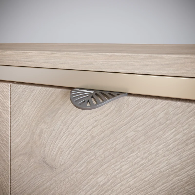 Poignée de meuble LEAF Edge 32mm (Longueur totale 60mm) - Argent mat perlé