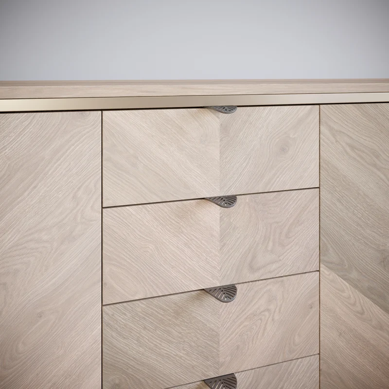 Poignée de meuble LEAF Edge 32mm (Longueur totale 60mm) - Argent mat perlé