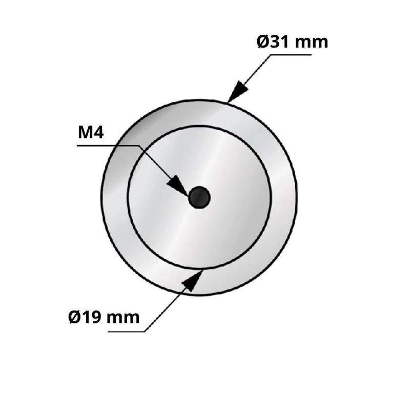 Bouton de meuble - Acier Brossé