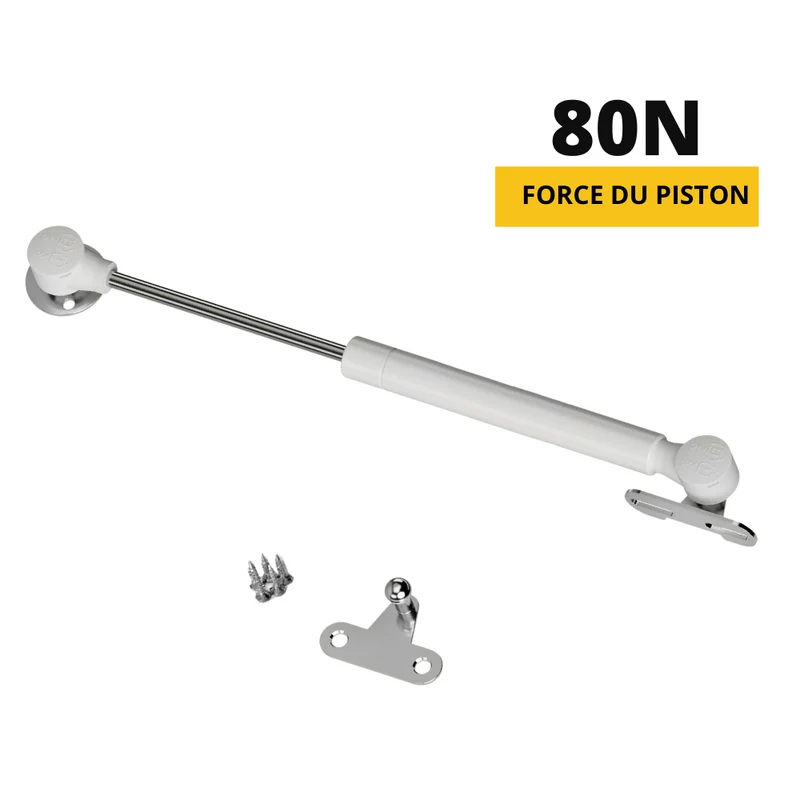 Verin de porte à gaz 250mm - 80N - Blanc