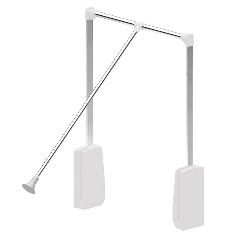 Barre de penderie escamotable - Chrome/Blanc 830-1150mm