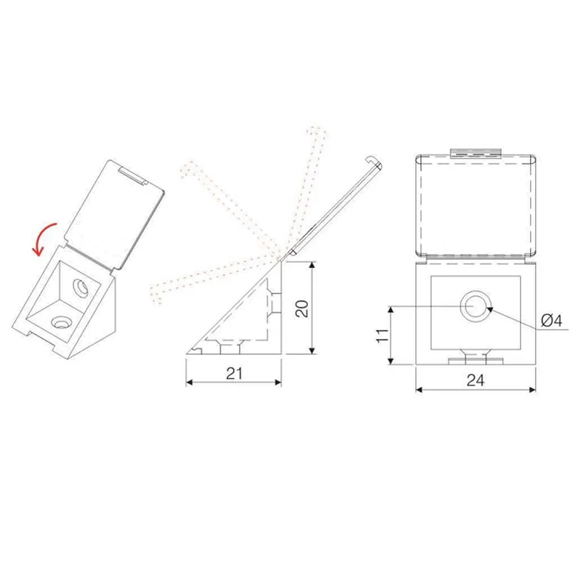 Équerre d'angle plastique - Marron 100 pièces