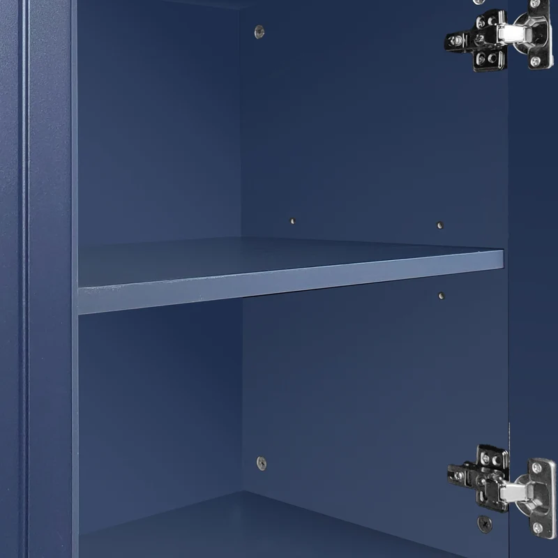 Buffet haut avec 3 portes bleu marine motif de forme U H81/B138/T40 CRUUGREN BLUE