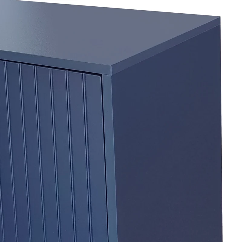 Buffet haut avec 3 portes bleu marine motif de forme U H81/B138/T40 CRUUGREN BLUE