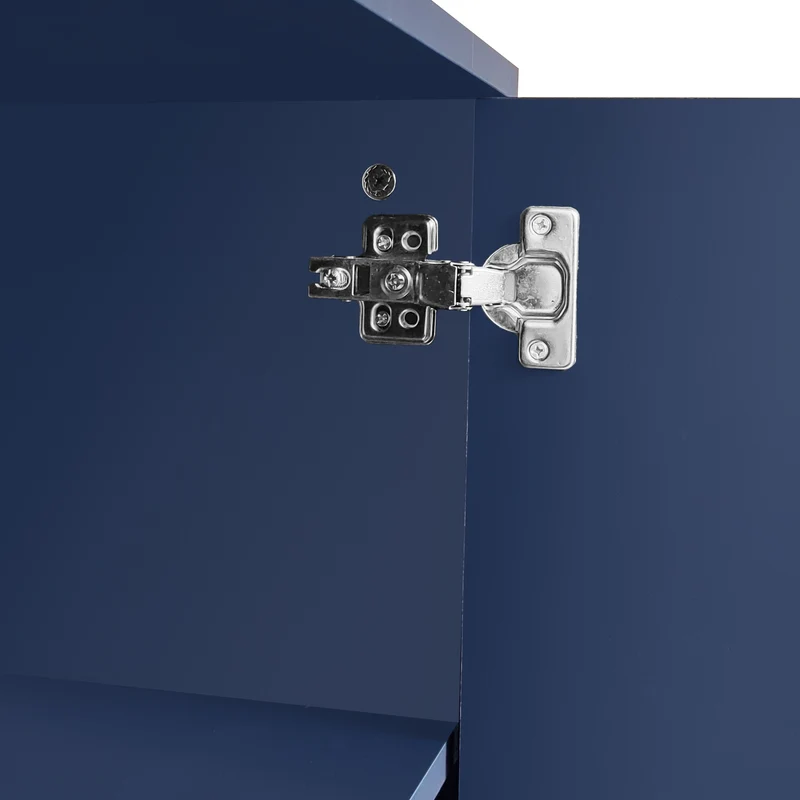 Buffet haut avec 3 portes bleu marine motif de forme U H81/B138/T40 CRUUGREN BLUE