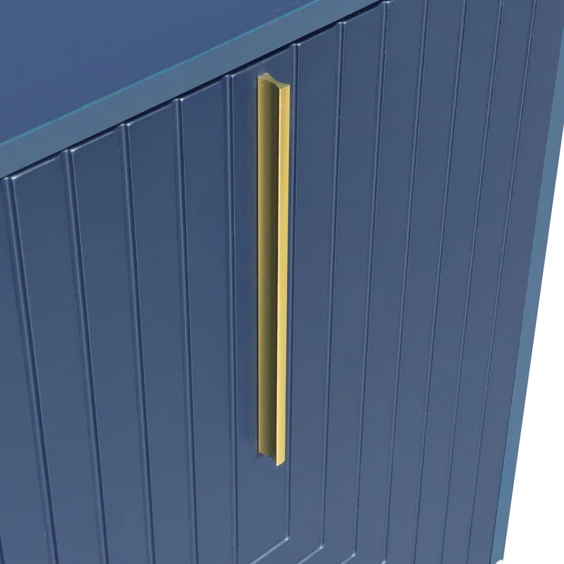 Buffet haut avec 3 portes bleu marine motif de forme U H81/B138/T40 CRUUGREN BLUE