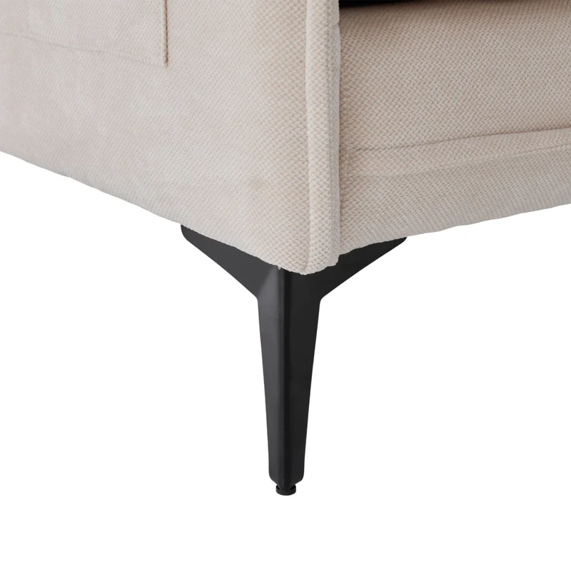 Canapé 2 places en tissu chenille beige avec support téléphone réglable 127x69x66cm INFINITEVORN