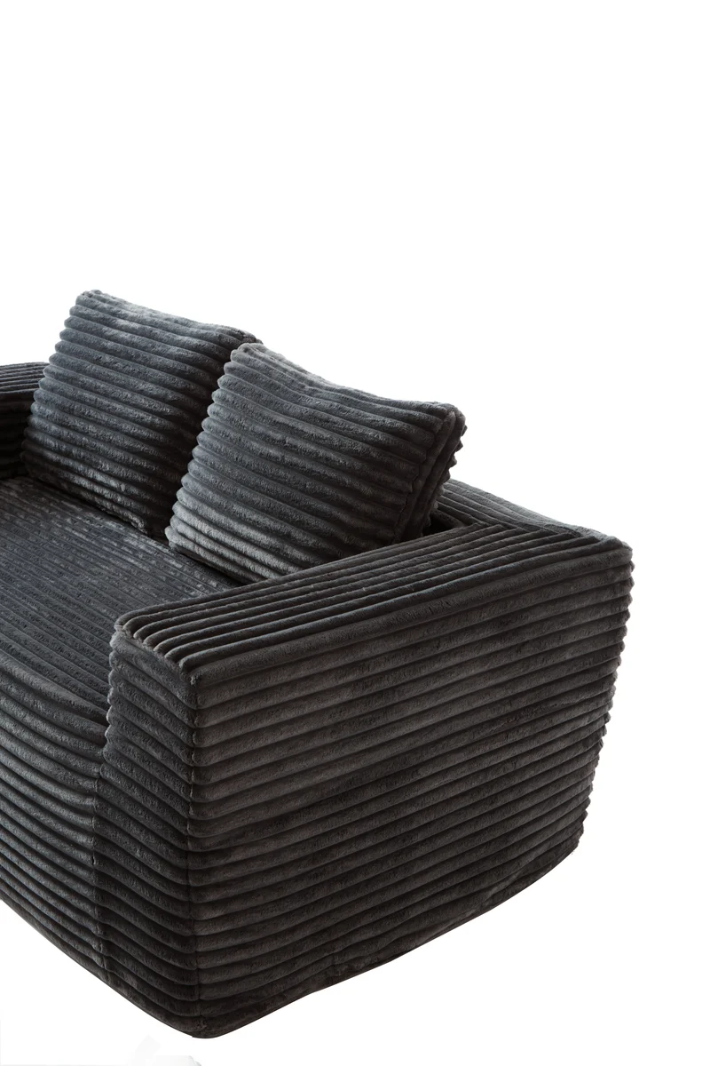 Canapé 2 places sans montage, tissu côtelé gris 160 x 88 x 58 cm INFINITEREX