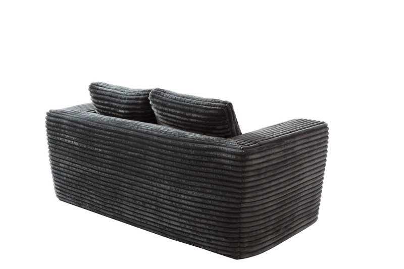 Canapé 2 places sans montage, tissu côtelé gris 160 x 88 x 58 cm INFINITEREX
