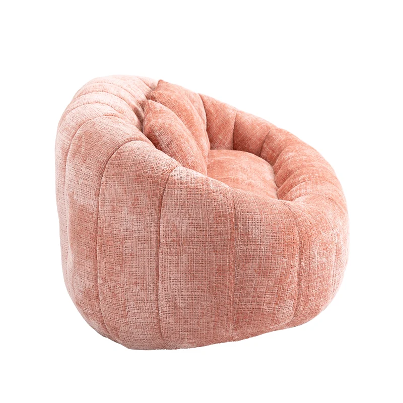 Canapé 2 places en chenille gris, grand fauteuil relax, 2 coussins 150x95x63cm INFINITELIRA