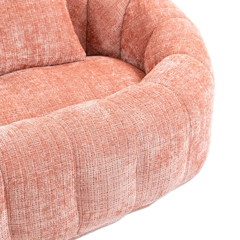Canapé 2 places en chenille gris, grand fauteuil relax, 2 coussins 150x95x63cm INFINITELIRA