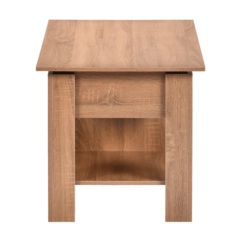 Table basse avec plateau relevable effet bois et marron 96*50 ELOT BROWN 96