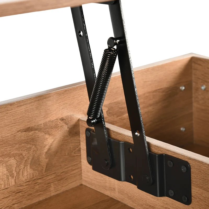 Table basse avec plateau relevable effet bois et marron 96*50 ELOT BROWN 96