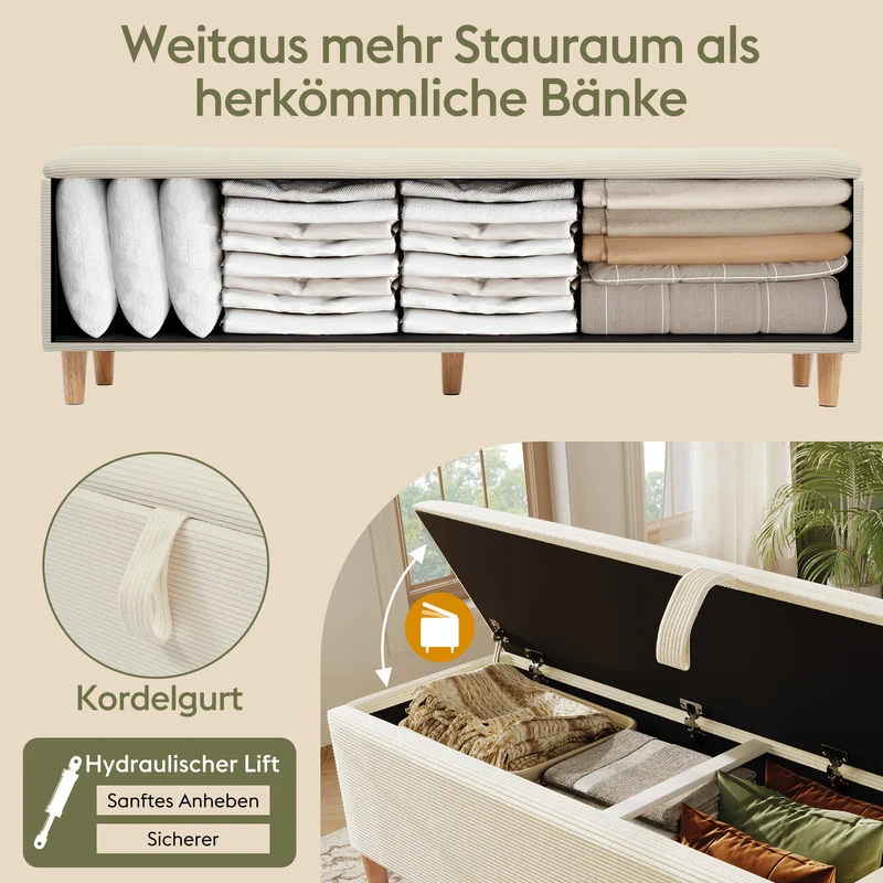 Ensemble lit coffre double rembourré avec tête de lit réglable, prise USB et coffre de lit (matelas non inclus) ANTIGEN