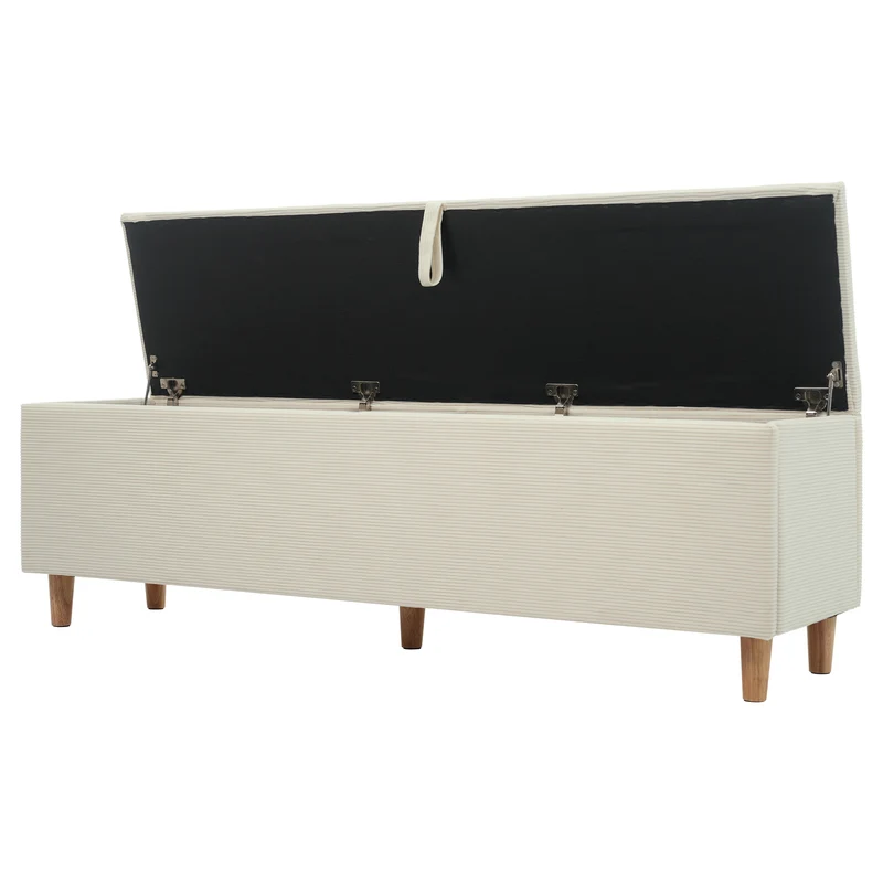 Ensemble lit coffre double rembourré avec tête de lit réglable, prise USB et coffre de lit (matelas non inclus) ANTIGEN