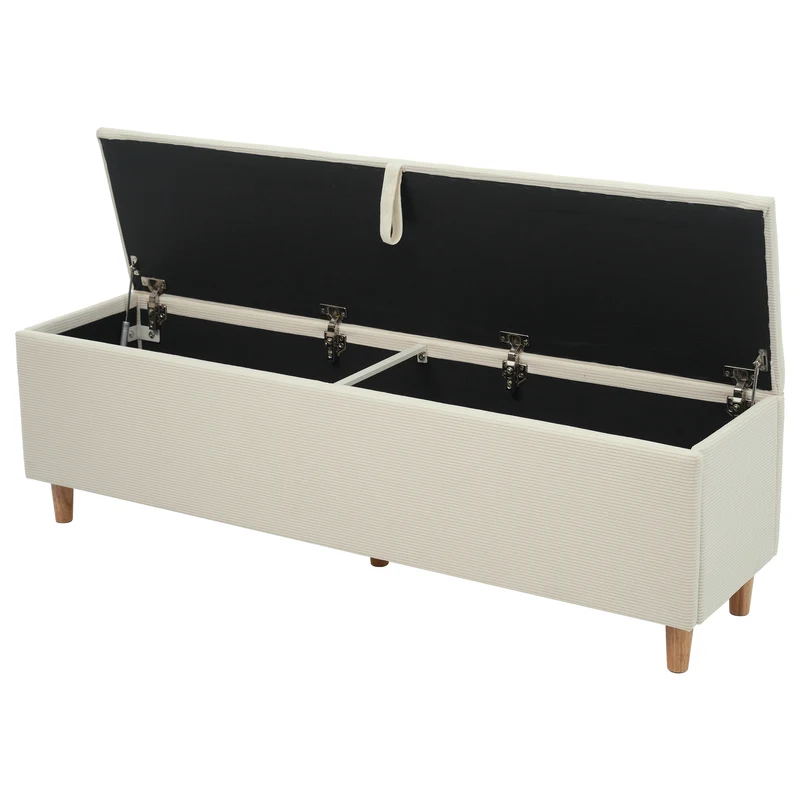 Ensemble lit coffre double rembourré avec tête de lit réglable, prise USB et coffre de lit (matelas non inclus) ANTIGEN