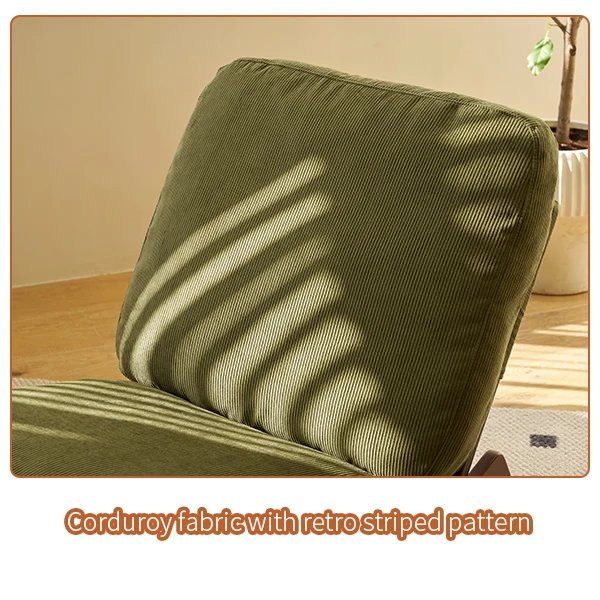 Fauteuil à bascule rétro en tissu vert, cadre en bois massif, nursery 90x61,5x71,9cm FLARENEX