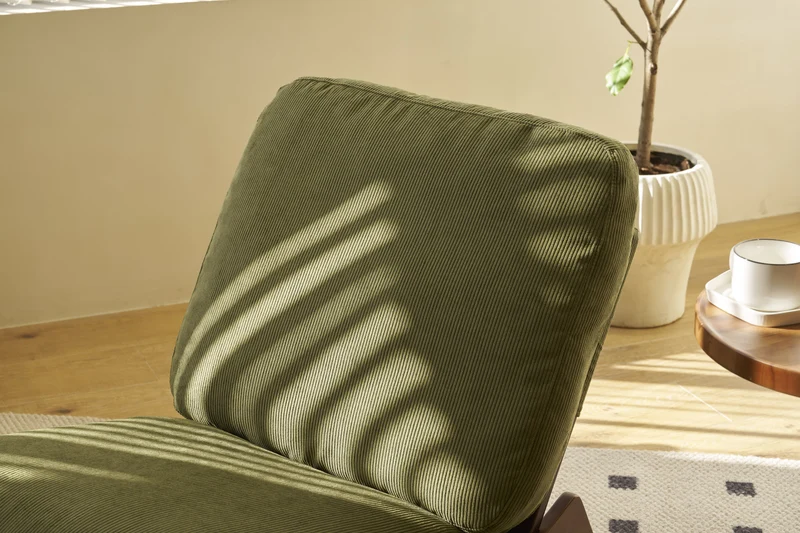 Fauteuil à bascule rétro en tissu vert, cadre en bois massif, nursery 90x61,5x71,9cm FLARENEX