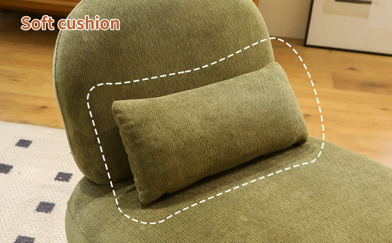 Fauteuil en velours vert olive, pieds en bois massif 86,9x72,1x69,9cm FLAREMEK