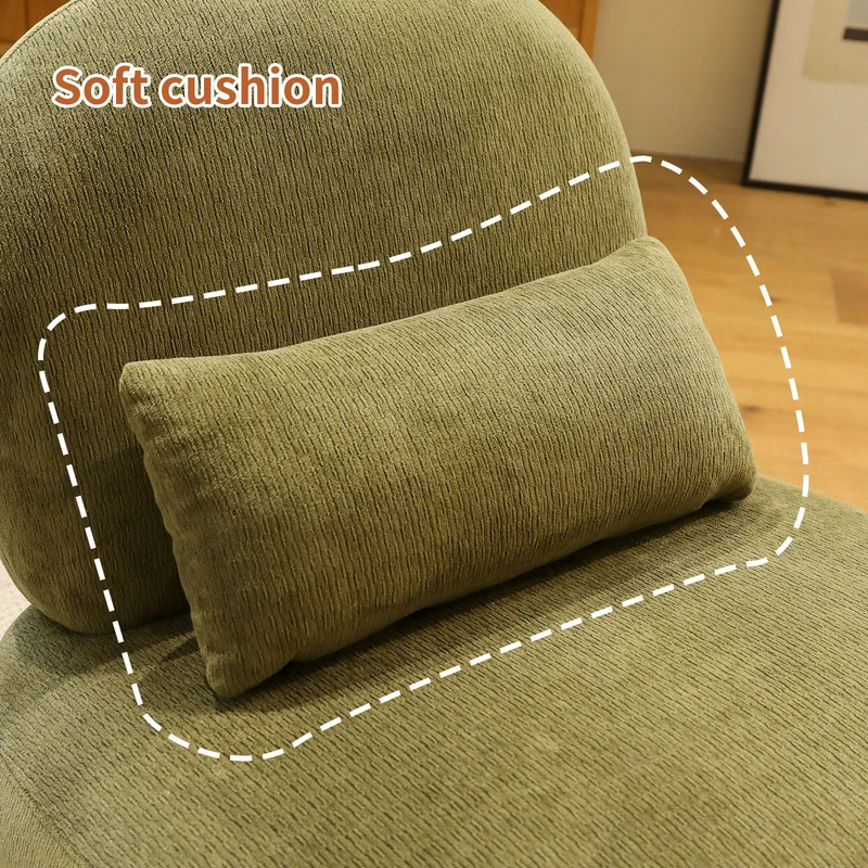 Fauteuil en velours vert olive, pieds en bois massif 86,9x72,1x69,9cm FLAREMEK