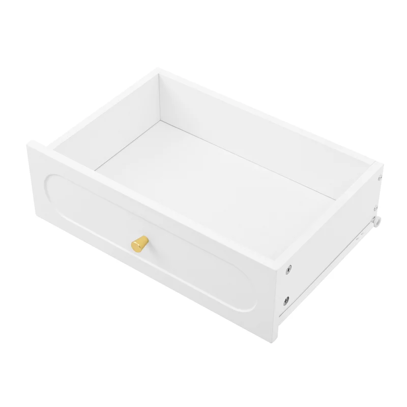 Coiffeuse grande taille blanc avec miroir LED réglable, tabouret, 1 tiroir et 2 portes 110x40x132cm MOMENTUMCLARITY