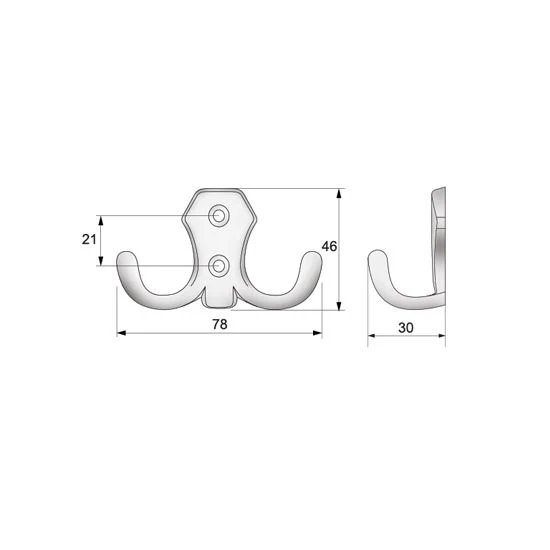 Crochet mural double - Aluminium WP02