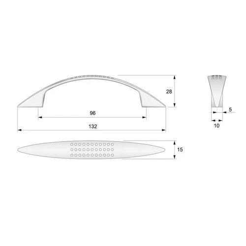 Poignée de meuble 96mm UZ01 - Satin