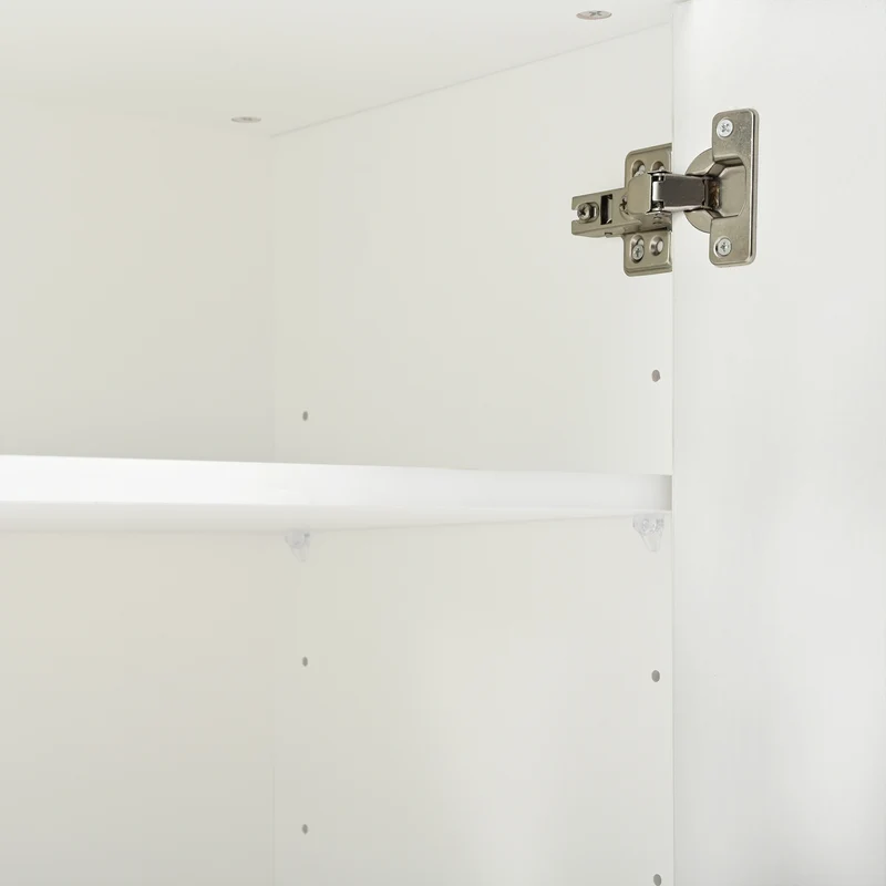 Buffet moderne blanc 4 portes 1 tiroir 120x99x35cm MERIDIANNOVA