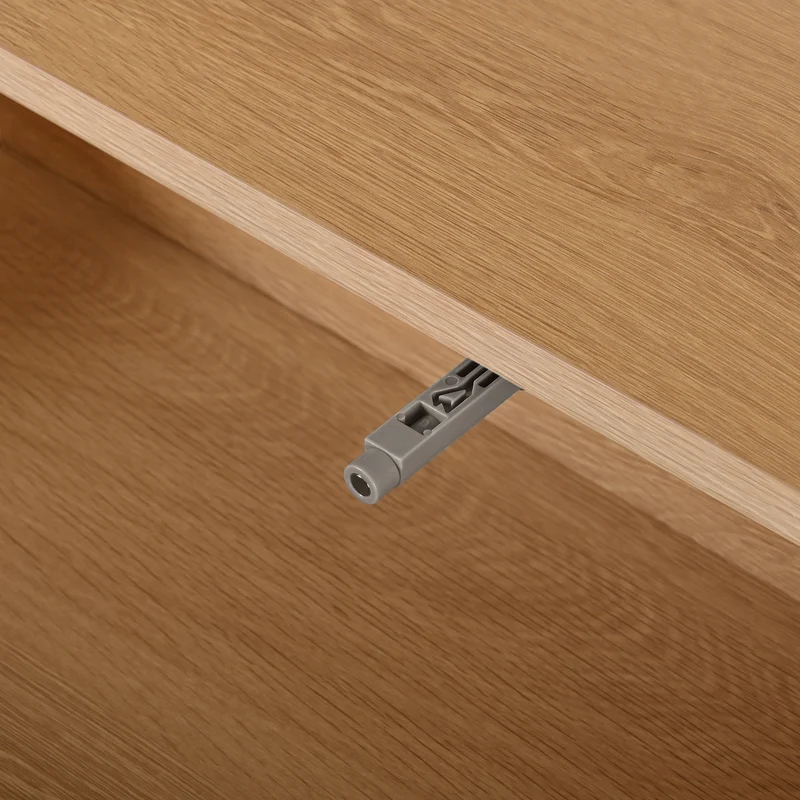 Buffet effet bois naturel géométrique 3D, 6 tiroirs 115,5x38x75cm CASCADEDYNE