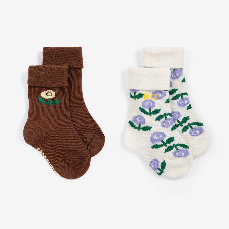 Duo chaussettes unisexes | Baby - Stamp bloom