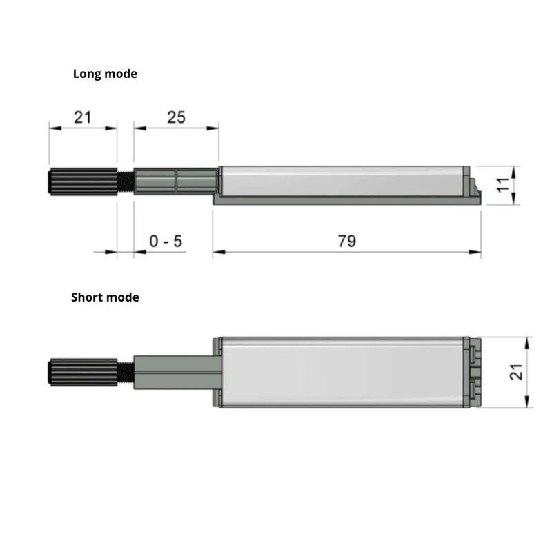 Loqueteau Push to Open - Charnières à ressort - avec embout en caoutchouc Zinc/Gris
