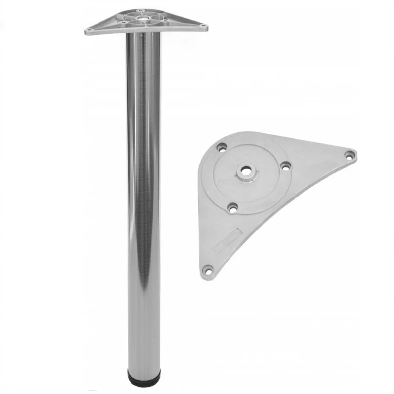 Pied de meuble réglable 1100mm, plaque de montage ZnAl - Nickel brossé