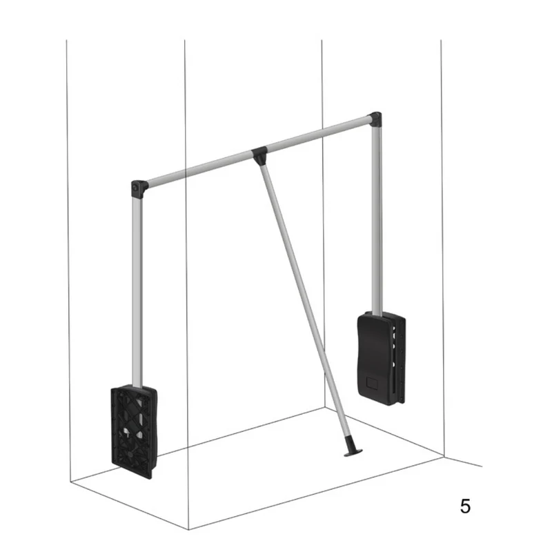 Barre de penderie escamotable - boîtier noir 830-1150mm