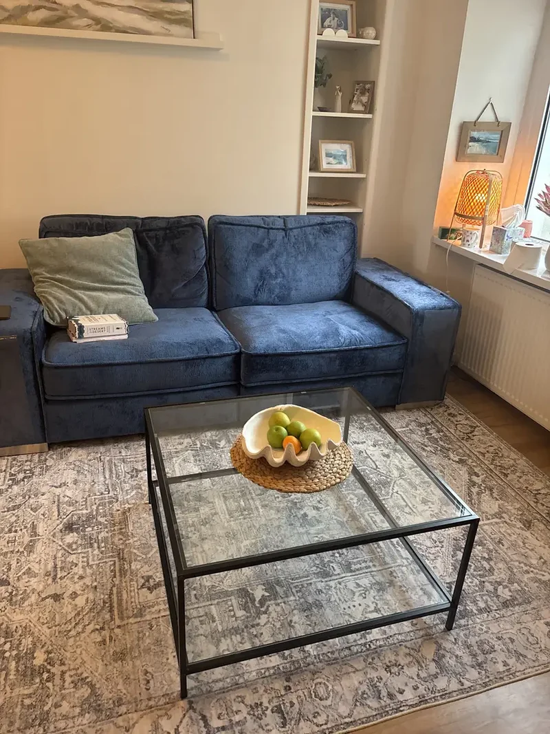 Table basse salon en verre et en métal noir HUDD LMKZ