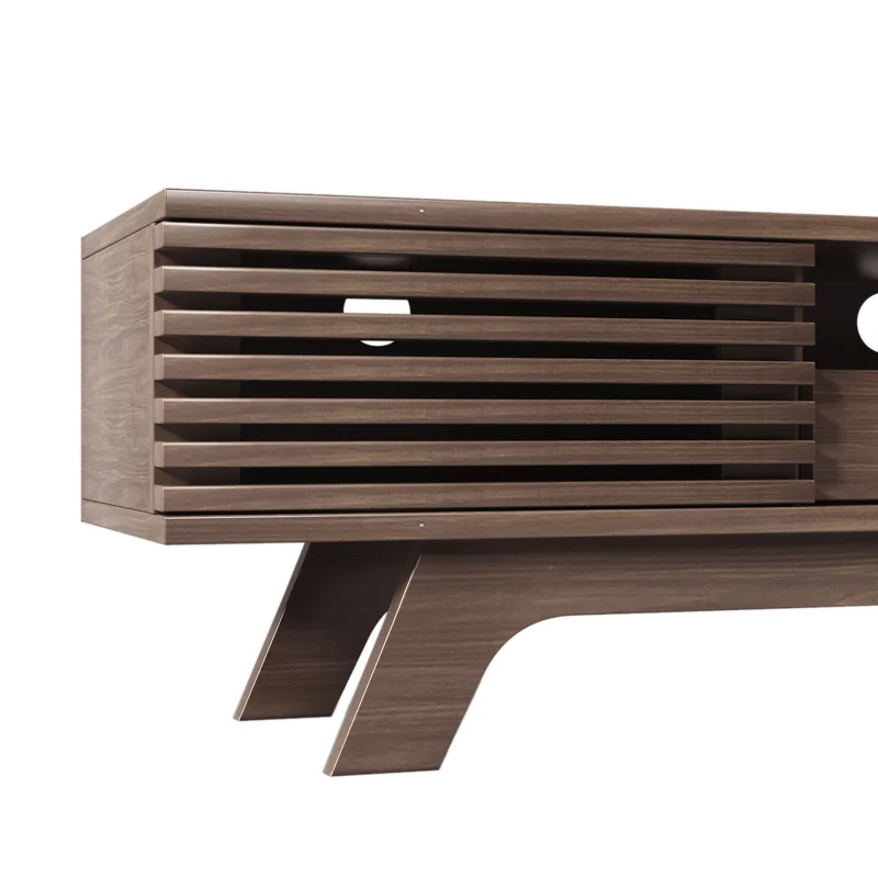 Meuble TV vintage rétro effet bois avec tiroir 2 portes MUQAK