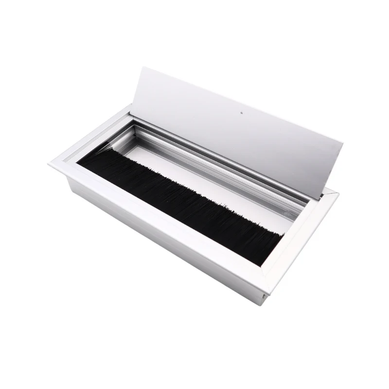 Passe-câble rectangulaire en aluminium 160x80mm - Argent