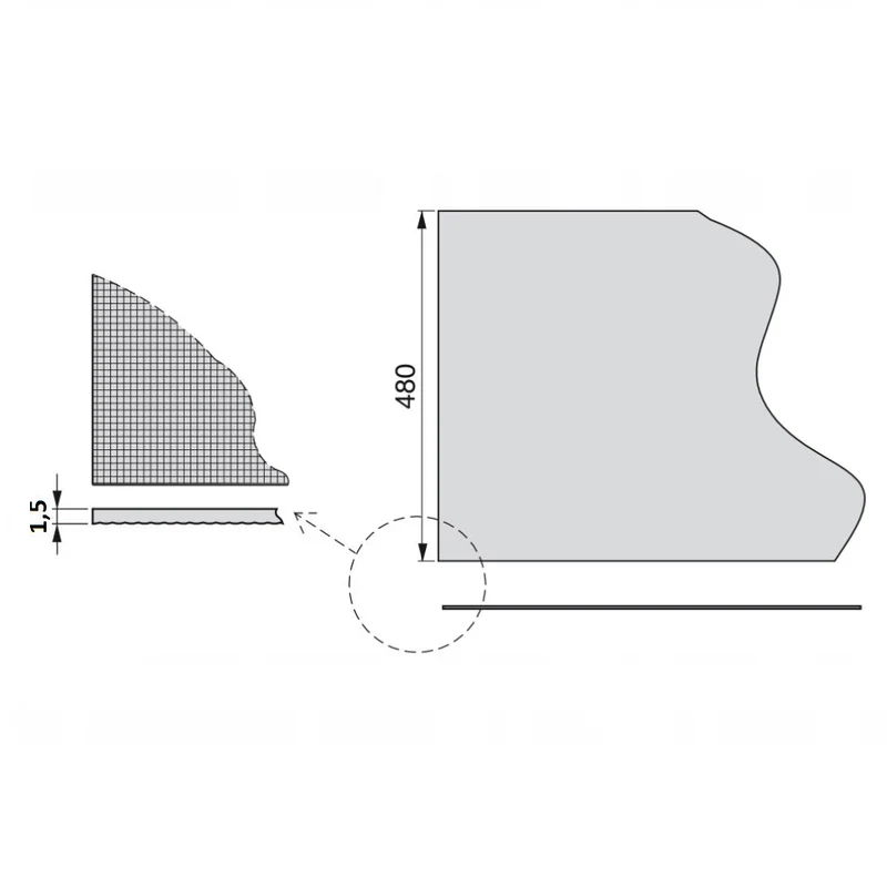 Tapis antidérapant pour tiroirs - Anthracite - Damier - 1 mètre