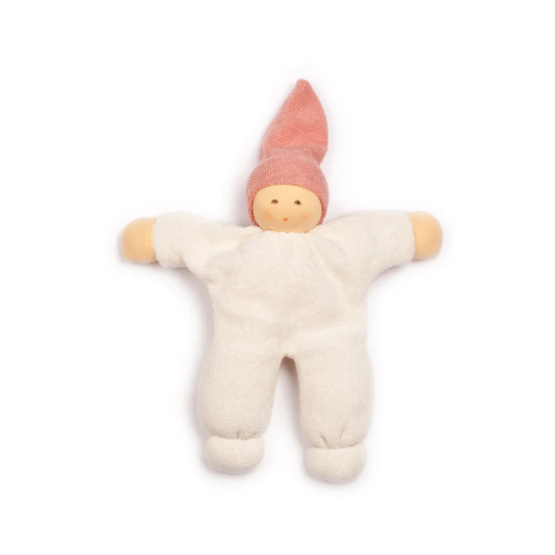 Peluche / hochet biologique | Nucki - Rose