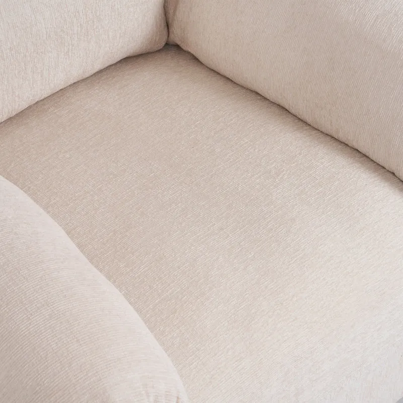 Fauteuil canapé 1 place en tissu chenille beige confortable 96x82x84cm COBALTEX