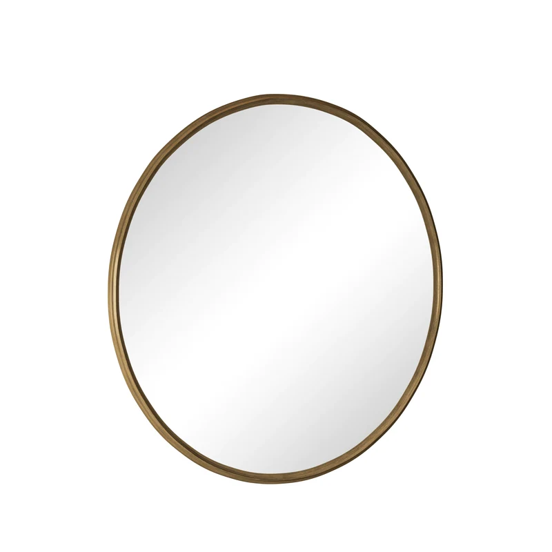 Miroir mural rond avec cadre en métal bronze - Ø 80 cm LUNARTHORN