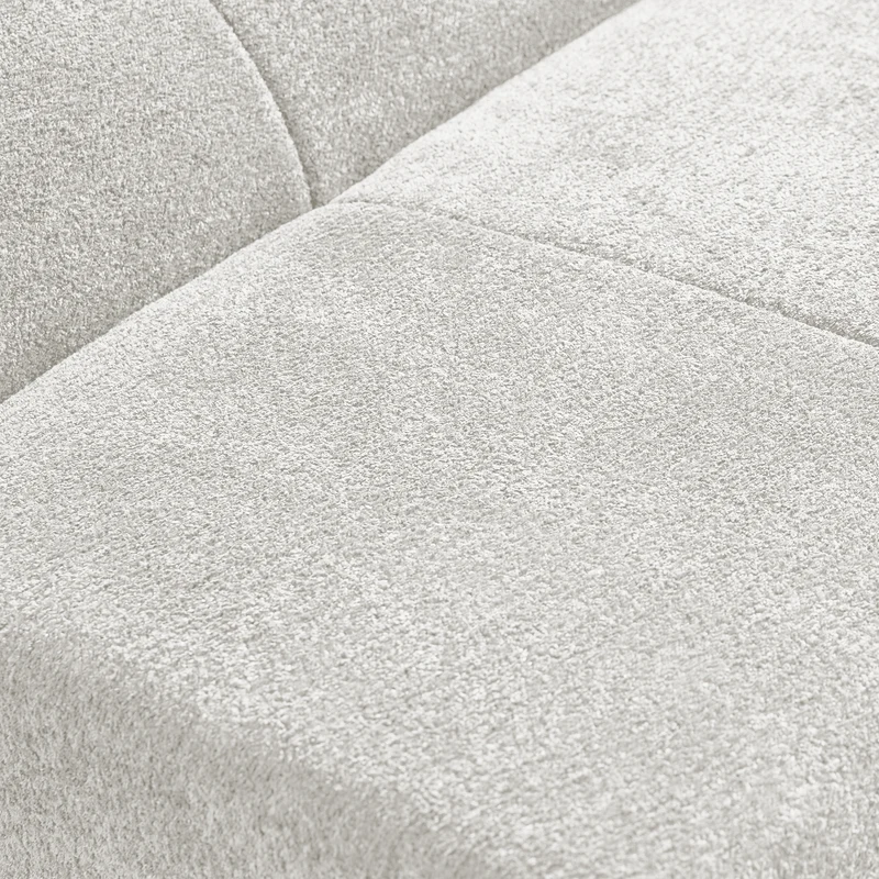 Fauteuil chauffeuse en velours bouclé blanc cassé ECHOLOQUE