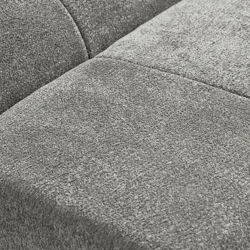 Fauteuil chauffeuse en velours bouclé gris clair ASTRAELLA