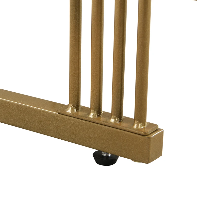 Ensemble de 2 tables basses gigognes carrées effet marbre blanc avec tiroir pieds dorés SHUGOK WHITE