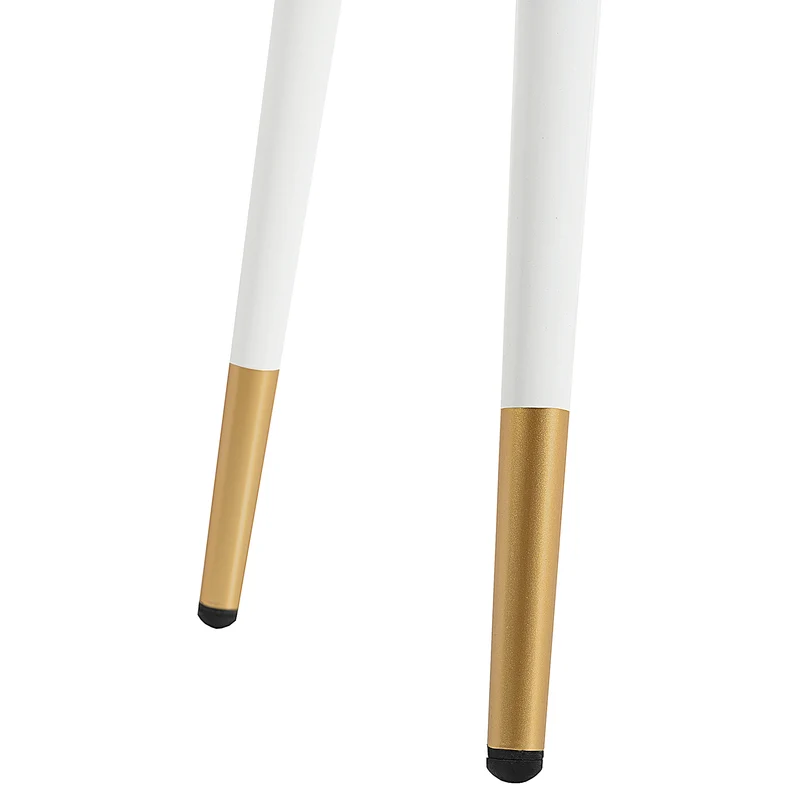 Coiffeuse moderne blanche avec 2 tiroirs, pieds en métal doré 100x40x76 cm MYSTERET