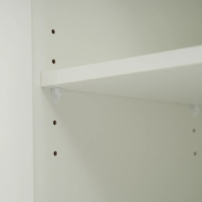 Buffet blanc brillant et effet bois 2 niches 2 tiroirs et 1 porte SHIELNIH