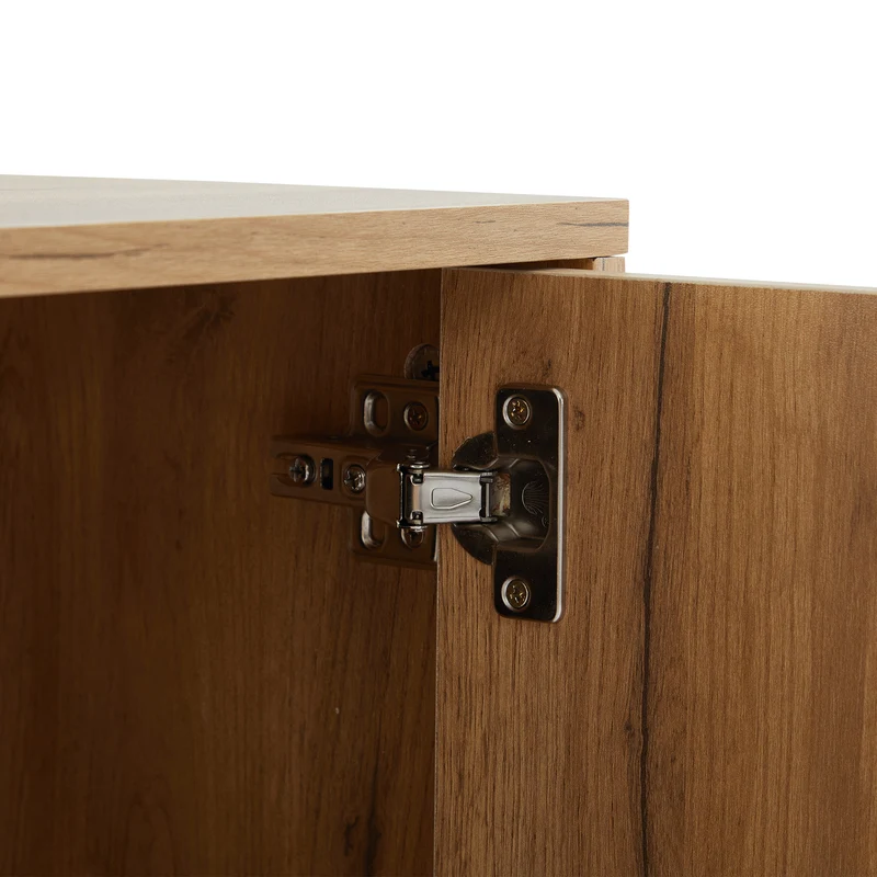 Meuble TV effet bois rustique 3 portes battantes 180*50*40cm ICAN